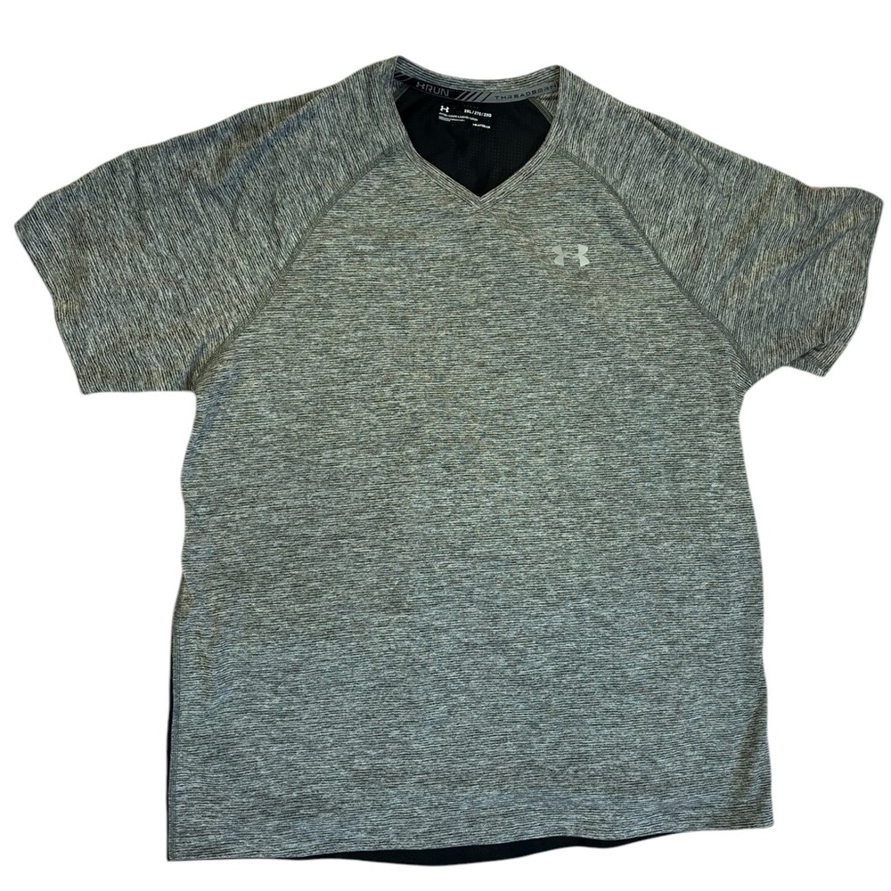 Under Armour Men's Black and‎ Gray V-Neck T- Shirt with Mesh Back Size 2XL